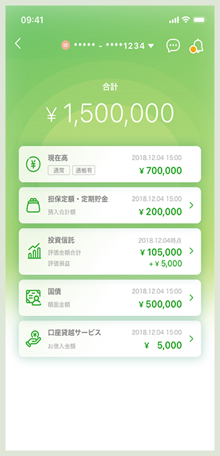 各商品の利用状況一覧画面