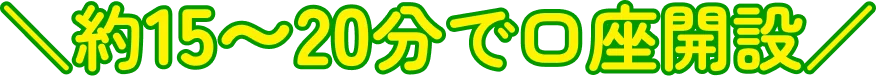 約15〜20分で口座開設