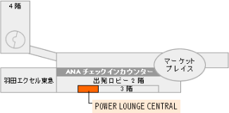第2旅客ターミナルビル（3階）　POWER LOUNGE CENTRAL