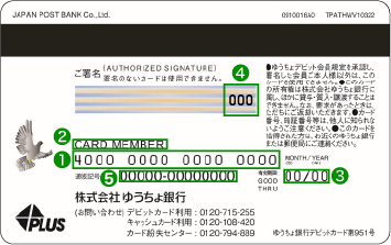 ゆうちょデビットカード裏面の画像