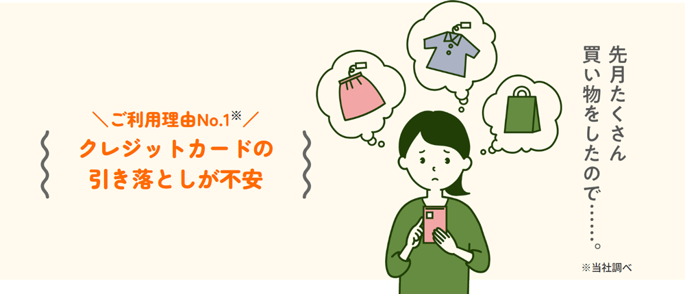 クレジットカードの引き落としが不安（先月たくさん買い物をしたので……）
