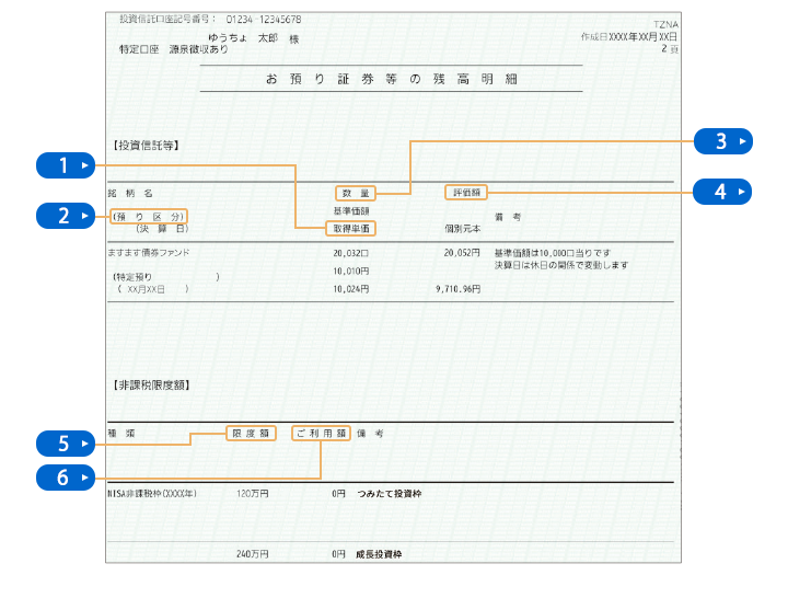 取引残高報告書のイメージ