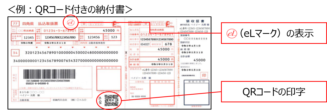 QRコード付きの納付書